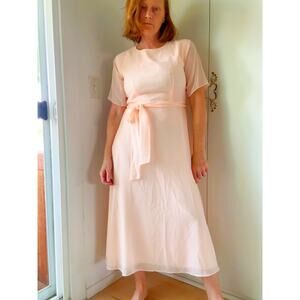 Women's Vintage Dress Peach Romantic Ethereal Coquette  Size Med Flowy